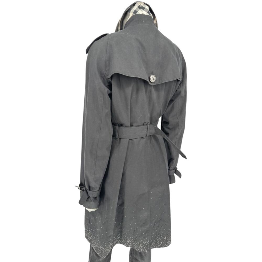 Burberry London Black Cotton Trench Coat with Dégradé Studded Details - Picture 10 of 15